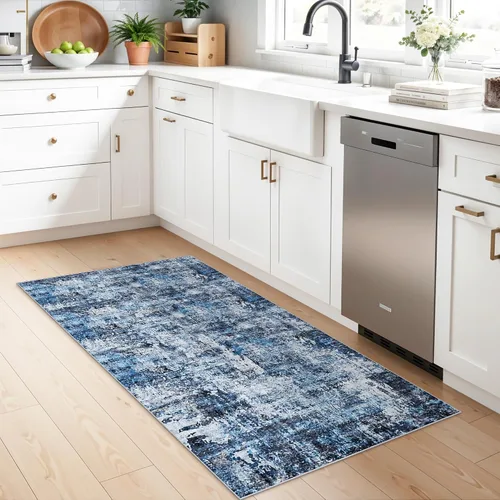 Miniatura 80 de Alfombra antideslizante lavable de 2 x 3 pies - Alfombra suave de pelo bajo para cocina, entrada y dormitorio - Tapete moderno para puerta