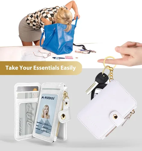 Miniatura 3 de M-Plateau Estuches para tarjetas, fundas de cuero para tarjetas e identificación, tarjetero para tarjetas de crédito, cartera pequeña para tarjetas