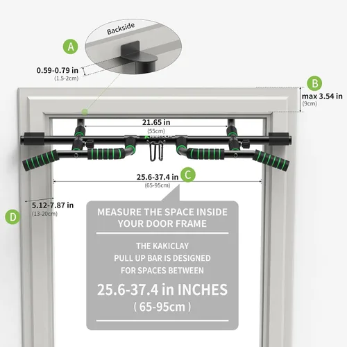 Miniatura 5 de KAKICLAY Nueva barra de dominadas mejorada para puerta con agarre ergonómico - Capacidad de hasta 440 libras, sin atornillar ni deslizamiento