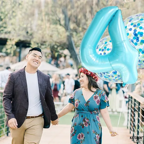 Miniatura 181 de KatchOn, Globo grande azul número 2 de 40 pulgadas Decoraciones de cumpleaños de Baby Shark para niño de 2 años Globo azul número 2 Globo
