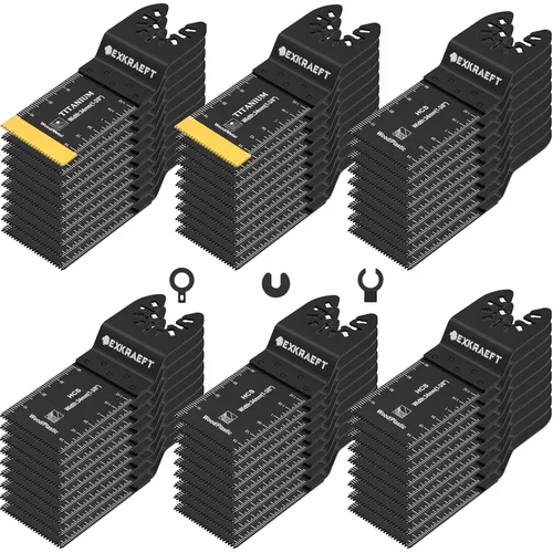 Miniatura 9 de 110 piezas de cuchillas multiherramienta, hoja de herramienta oscilante, hojas de sierra oscilantes universales de titanio para metal, clavos