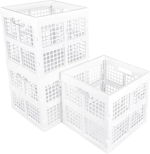 Miniatura 11 de Eslite Paquete de 3 Cajas de Almacenamiento de Plástico Plegables, Cajas Plegables para Almacenamiento, 16L (Negro)