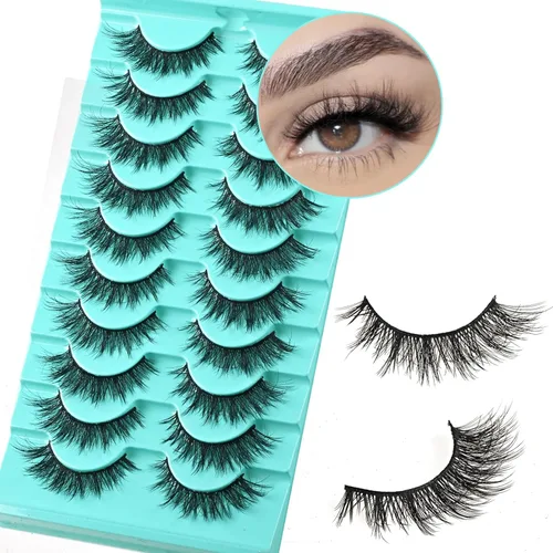 Miniatura 20 de APCYUST Pestañas postizas Wispy, pestañas naturales de visón, tiras de pestañas de visón, aspecto natural, pestañas falsas semi-Wispy, paquete
