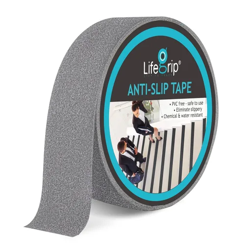Miniatura 16 de Lifegrip - Cinta de tracción antideslizante, 4 pulgadas x 38 pies, mejor agarre, fricción, adhesivo abrasivo para escaleras, peldaños de pisada
