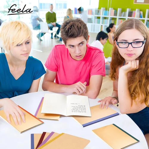 Miniatura 5 de feela Paquete de 16 cuadernos de composición al por mayor, cubierta de papel kraft, páginas rayadas con renglones universitarios, diarios de 8