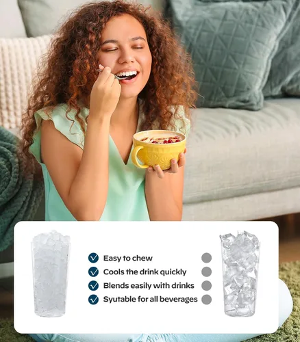 Miniatura 2 de Máquina de hielo Nugget para encimera, máquina de hielo de pellets masticables con función de autolimpieza, máquina de hielo portátil de guijarros