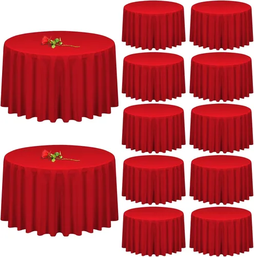 Miniatura 32 de 12 paquetes de manteles blancos, 52 x 52 pulgadas, manteles lavables de poliéster resistentes a manchas y arrugas para mesas cuadradas, mantel