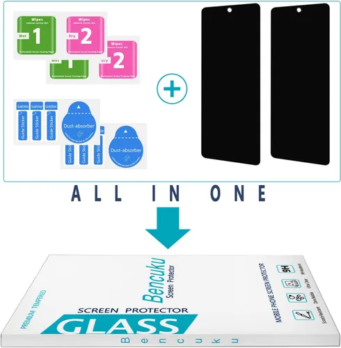 Miniatura 7 de Paquete de 2 protectores de pantalla de privacidad para Motorola Moto G Stylus 5G 2024 de vidrio templado antiespía, antiarañazos, sin burbujas