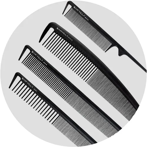 Miniatura 3 de Sam Villa Signature Series - Juego de 8 peines profesionales para cortar y separar el cabello con estuche