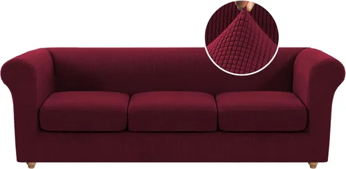 Miniatura 28 de Funda para silla Chesterfield de 2 piezas para sofá de 1 cojín, fundas para silla de brazo alto, 1 asiento, alta elasticidad, lavable, protector