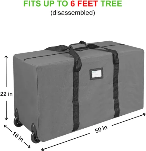 Miniatura 7 de ProPik Bolsa de almacenamiento con ruedas para árbol de Navidad, se adapta a árboles de vacaciones desmontados de hasta 7.5 pies de alto, 22 x 16 x