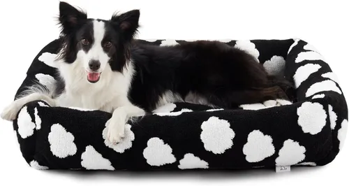 Miniatura 15 de JOEJOY Cama mediana para perros de tamaño mediano, cama ortopédica rectangular lavable para mascotas con funda de cremallera extraíble, bonita cama