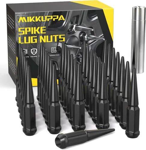 Miniatura 11 de MIKKUPPA 20 piezas de tuercas de rueda M12x1.5, tuerca de rueda M12x1.5, asiento cónico, tuercas de extremo negro con llave de casquillo, reemplazo