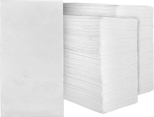 Miniatura 9 de 400 servilletas blancas de 2 capas, ocho pliegues, 16.5 x 15 pulgadas, servilletas de cena desechables, esenciales para el baño de invitados