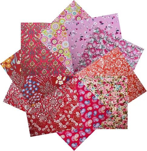 Miniatura 15 de HANPATQUI 50 unidades de 5 x 5 pulgadas, 100% algodón grueso de tela para coser y acolchar, paquetes de tela precortada cuadrada para manualidades