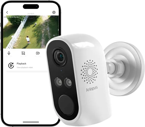 Miniatura 10 de Anlapus Cámara de seguridad WiFi de 3 MP 2K para exteriores e interiores, 2 cámaras WiFi6 y 2.4 GHz enchufables para seguridad del hogar, visión