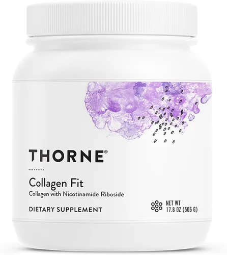 THORNE - Collagen Fit - Polvo de Péptidos de Colágeno Sin Sabor con Ribosido de Nicotinamida - 15g de Péptidos de Colágeno y 14g de Proteína por