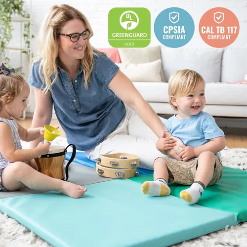Miniatura 5 de ECR4Kids SoftZone Quad Fold-N-Go Activity Mat, Folding Playmat, Contemporary