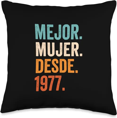 46th wedding anniversary gifts for her Mejor Mujer Desde 1977 | 46 aniversario de boda, almohada, 16 x 16, multicolor