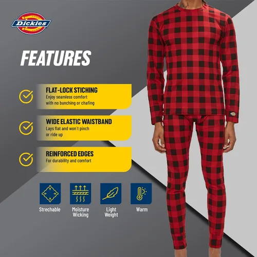 Miniatura 5 de Dickies Conjunto de ropa interior térmica Long Johns para hombre, 2 piezas de capa base para clima frío para hombre
