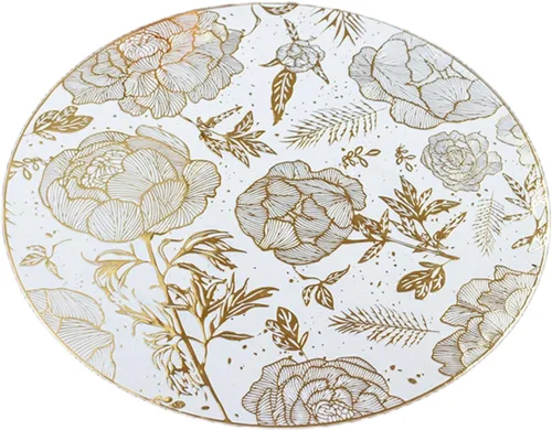 Miniatura 8 de Juego de 6 manteles individuales cuadrados dorados para mesa de comedor, de vinilo prensado, manteles individuales metálicos lavables y lavables