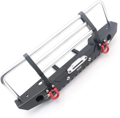 Miniatura 5 de KYX Parachoques delantero de aleación de carreras con luces LED, accesorios para RC Crawler Car Axial SCX10 II 90046 Traxxas TRX4 TRX-4 Redcat Gen8