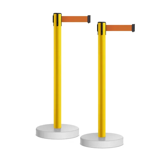 Miniatura 50 de Crowd Control Warehouse - CCW Juego de 2 puntales retráctiles de barrera de cinturón, base rellenable de agua MSH630-11 cinturón de pie, cinturón