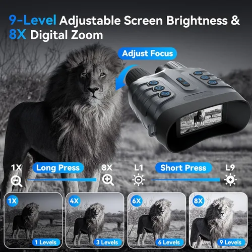 Miniatura 3 de Gafas de visión nocturna, prismáticos de visión nocturna a todo color 4K para adultos con pantalla HD de 3 pulgadas, batería de 10000 mAh y rango