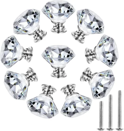 NORTHERN BROTHERS - Pomos de gabinete de NORTHERN BROTHERS, pomos de aparador de cristal para gabinetes y cajones de 30 mm - Tiradores de cristal en