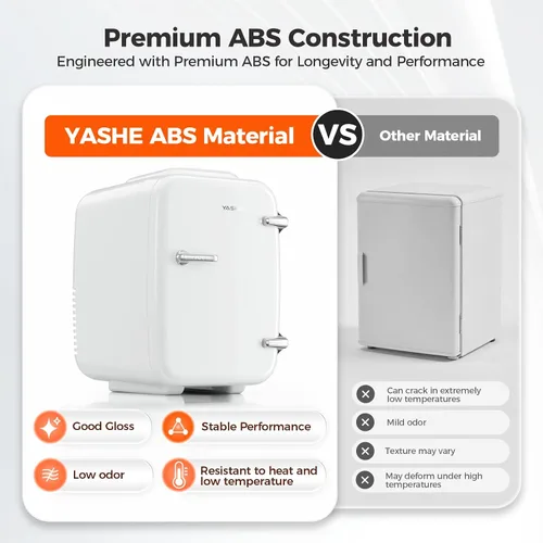 Miniatura 7 de YASHE Mini nevera, refrigerador pequeño de 4 litros/6 latas para el cuidado de la piel, 110 V CA/12 V CC, enfriador termoeléctrico y calentador