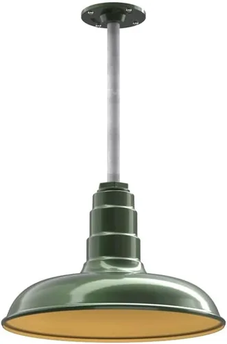 Miniatura 68 de Steel Lighting Co. Malibu - Lámpara colgante Montaje en techo Domo de 14 pulgadas vástago de 12 pulgadas Estilo de granja de acero Rojo
