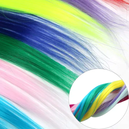 Miniatura 3 de EuTengHao 30 paquetes de extensiones de cabello sintético con clip de 22 pulgadas, coloridas extensiones de cabello rizado con clip para mujeres