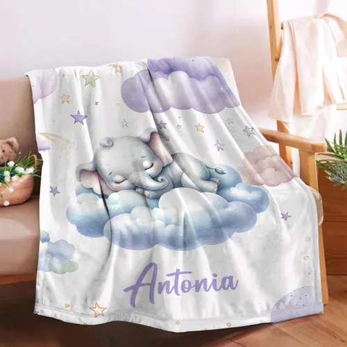 Miniatura 11 de Manta de bebé personalizada para niñas y niños pequeños, recién nacidos, regalos personalizados de vaca floral con nombre y texto, 40 x 30 pulgadas