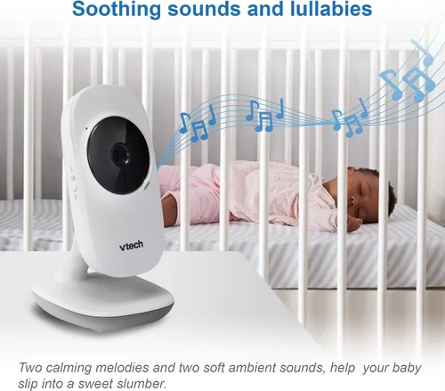 Miniatura 10 de VTech [Actualizado] Monitor de bebé VM350-2, pantalla de 5 pulgadas, 2 cámaras, rango de 1000 pies, visión nocturna, audio de 2 vías, canciones
