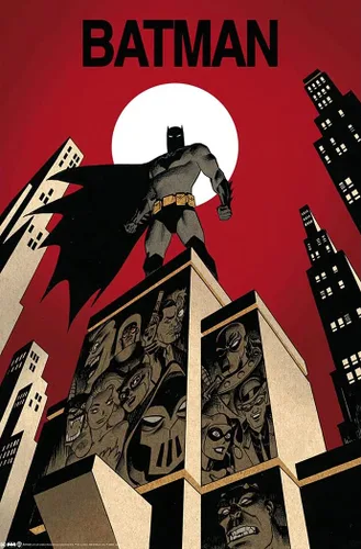 Miniatura 10 de Batman - Póster de cómic (rascacielos y villanos) (tamaño: 24" x 36") (póster laminado)