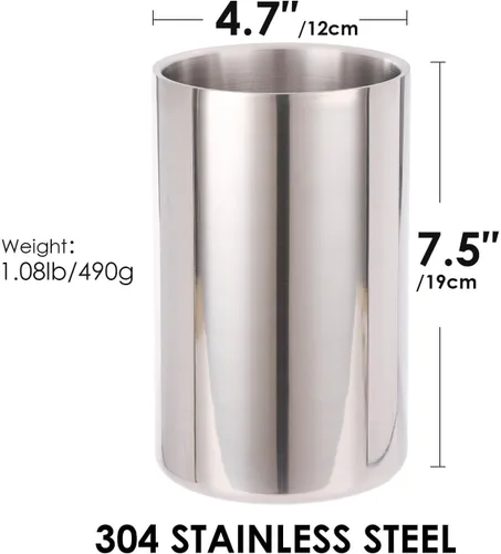 Miniatura 2 de Soporte para Utensilios de Cocina de Doble Pared - Soporte para Utensilios de Cocina de Acero Inoxidable 304 Elegante para Encimera, Organizador