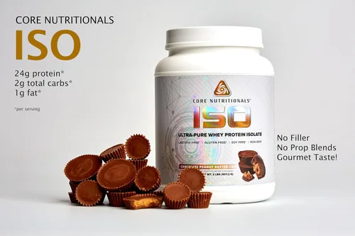Core Nutritionals ISO, 100% microfiltrado, cero rellenos artificiales, aislado de proteína de suero de leche de 0.88 onzas, 32 porciones (taza de