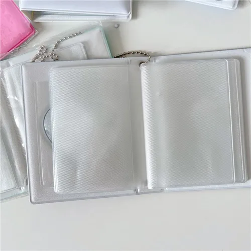 Miniatura 5 de 2 carpetas pequeñas para tarjetas fotográficas de 3 pulgadas, álbum de fotos Kpop pequeño, soporte para tarjeta de identificación con 5 hojas