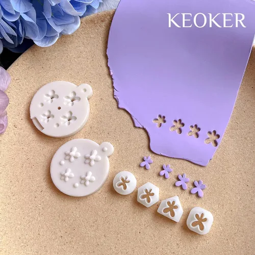 Miniatura 4 de Keoker Moldes para aretes de arcilla polimérica de lavanda, cortadores de pétalos y moldes para hacer joyas, perfectos para amantes de los aretes