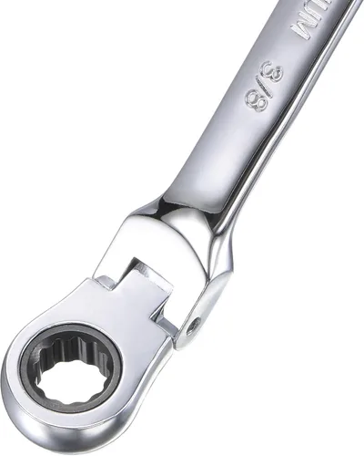 Miniatura 4 de uxcell Llave combinada de trinquete de cabeza flexible de 3/8 pulgadas SAE 72 dientes de 12 puntos de trinquete de caja de herramientas de llave