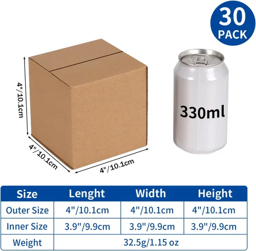 Miniatura 2 de CRUGLA 30 paquetes de cajas de envío de 4 x 4 x 4 pulgadas para pequeñas empresas, cajas de cartón corrugado a granel para envíos, embalaje y envío