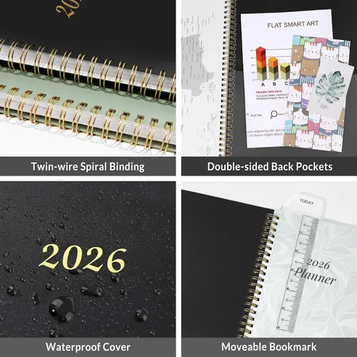 Miniatura 7 de Planificador 2026, Planificador semanal y mensual Annecy 2026, enero 2026 – diciembre 2026, 6.4" x 8.3" Planificador de agenda mensual con pestañas