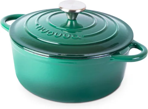 Miniatura 15 de Nuovva Olla Holandesa de Hierro Fundido Esmaltado con Tapa – Cazuela Antiadherente de 6.4 Cuartos – Resistente y Apta para Horno hasta 500°F