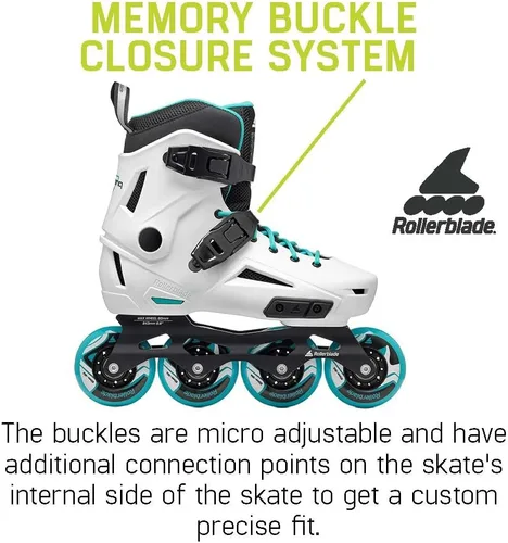 Miniatura 4 de Rollerblade Lightning - Patín en línea urbano para mujer, blanco y aguamarina