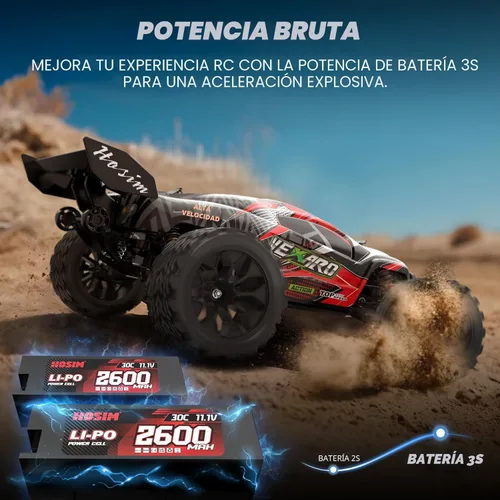 Miniatura 5 de Hosim Mini autos RC 1:8 sin escobillas para adultos, VEXARO MAX 50 MPH de alta velocidad Rc Camiones rápidos, 4 x 4 con control remoto todo terreno