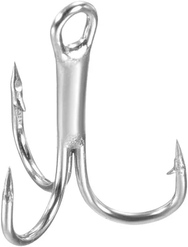 Miniatura 25 de PATIKIL Anzuelos de pescado agudos de acero al carbono, gancho de curva redondo afilado Gancho de púas triple para agua dulce y salada Blanco