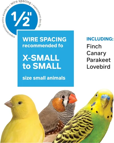 Miniatura 8 de Prevue Pet Products - Jaula cuadrada para pájaros con asa para periquitos - Transportador para el hogar o viajes, accesorios para pájaros pequeños