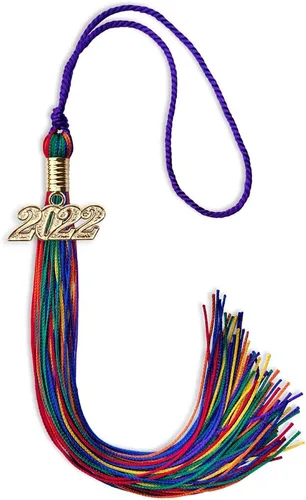 Miniatura 247 de Endea Graduation - Borla de doble color mixto con fecha dorada (negro/dorado antiguo, 2021)