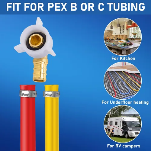 Miniatura 4 de PEX - Codo giratorio roscado hembra de 1/2 x 1/2 pulgada NPT NPSM, accesorios Pex de 1/2 pulgada 90 grados, adaptador hembra giratorio de 1/2