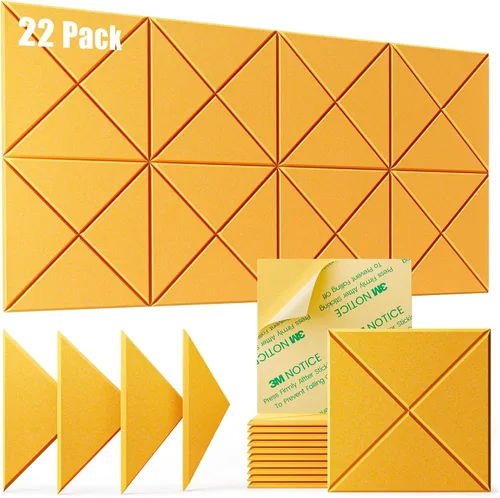 Miniatura 13 de Paquete de 22 paneles acústicos autoadhesivos, 12"X 12"X 0.4" paneles de espuma insonorizante, paneles de pared insonorizados de alta densidad